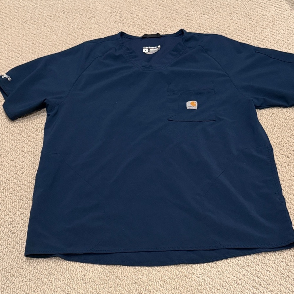 Carhartt Navy Blue Vneck  Modern Fit Force Scrub Top
